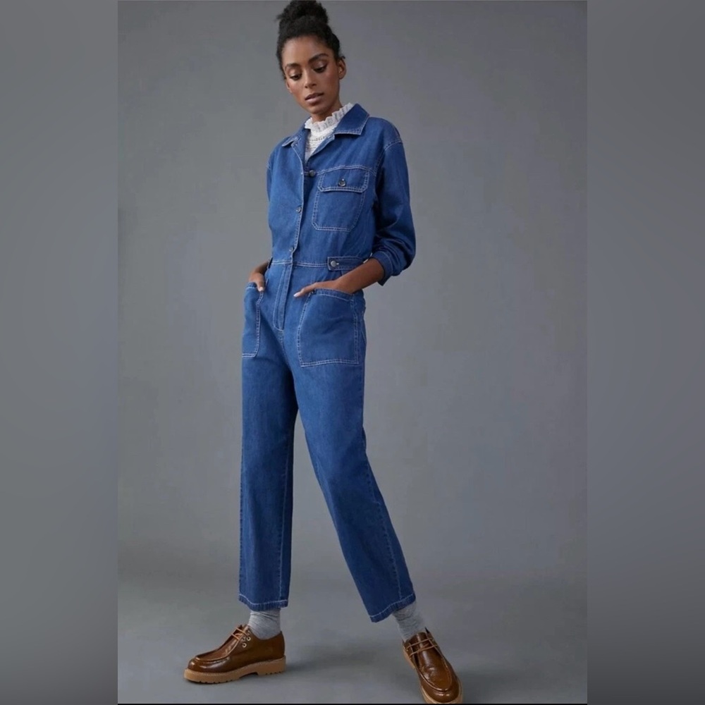 Anthropologie X Mare Mare Aya Denim Utility Jumpsuit